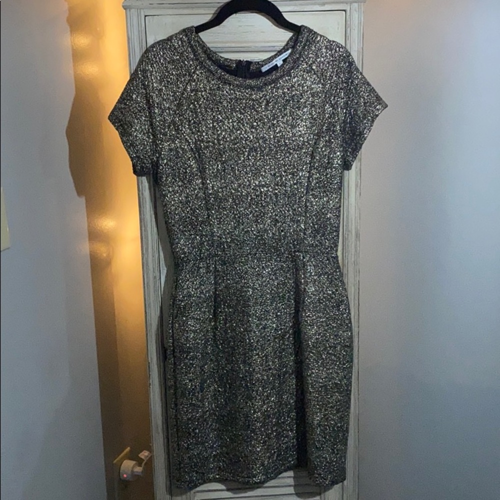 Collective Concepts Black and Gold Sparkle Dress L